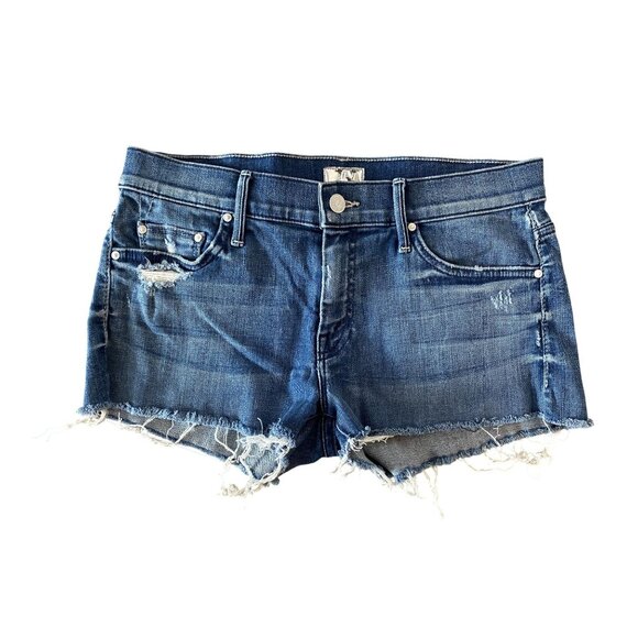 Mother Denim Short Short Fray in Graffiti Girl - Picture 2 of 4